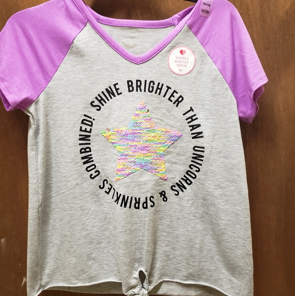 Justice Reversible Sequins Tee